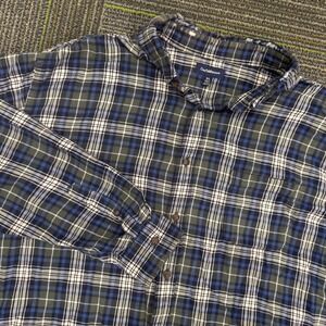 Croft & Barrow XL Tall Plaid‎ Flannel Shirt Blue Green White Menswear
